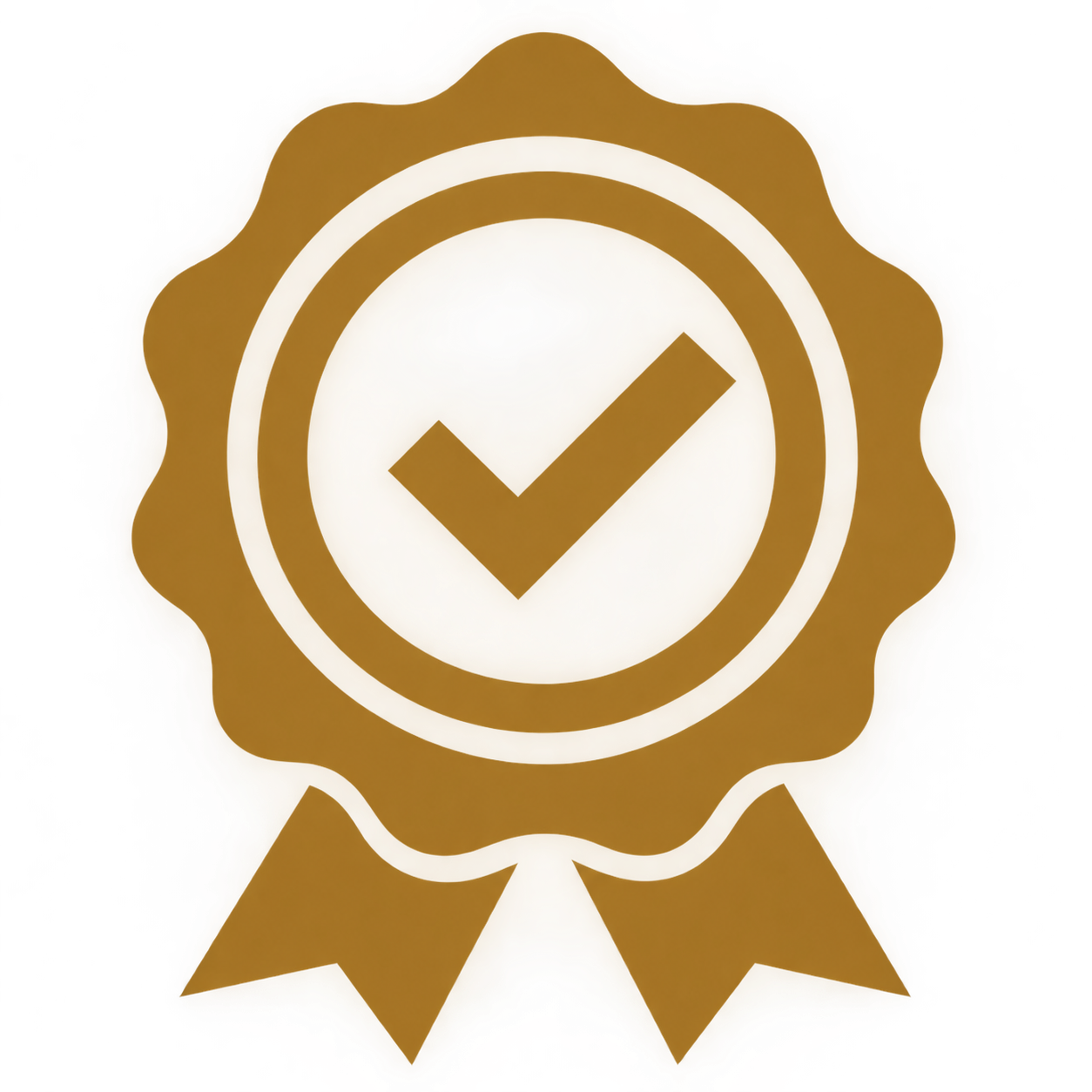 Gouden keuringsbadge met linten new