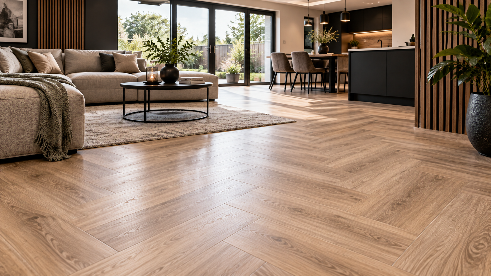 Licht eiken vloer in modern interieur